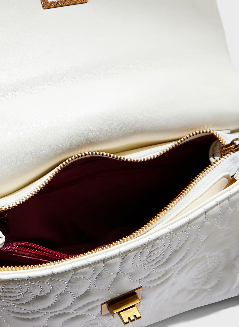 ELLA Floral Rose Embroidered Satchel Bag