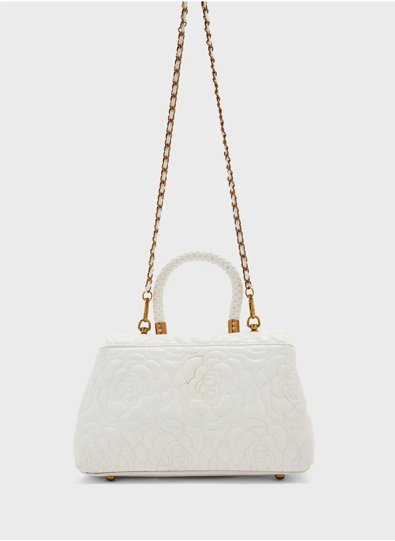 ELLA Floral Rose Embroidered Satchel Bag