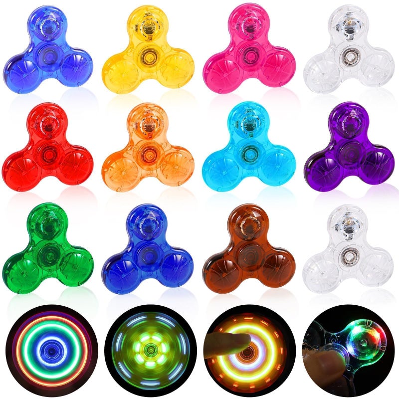 ANGGIKO Fidget Spinners 12 Pack Light Up Fidget Spinners Bulk Kids Easter Basket Stuffers Easter Egg Fillers Glow in The Dark Christmas Birthday Party Supplies Classroom Prizes Return Gifts - Image 3