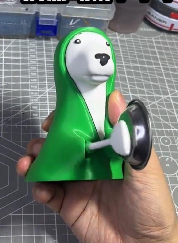 Funny Ringing Green Dog Toy, Creative Noise-Making Dog Figurine, Interactive Small Novelty Toy - Image 1
