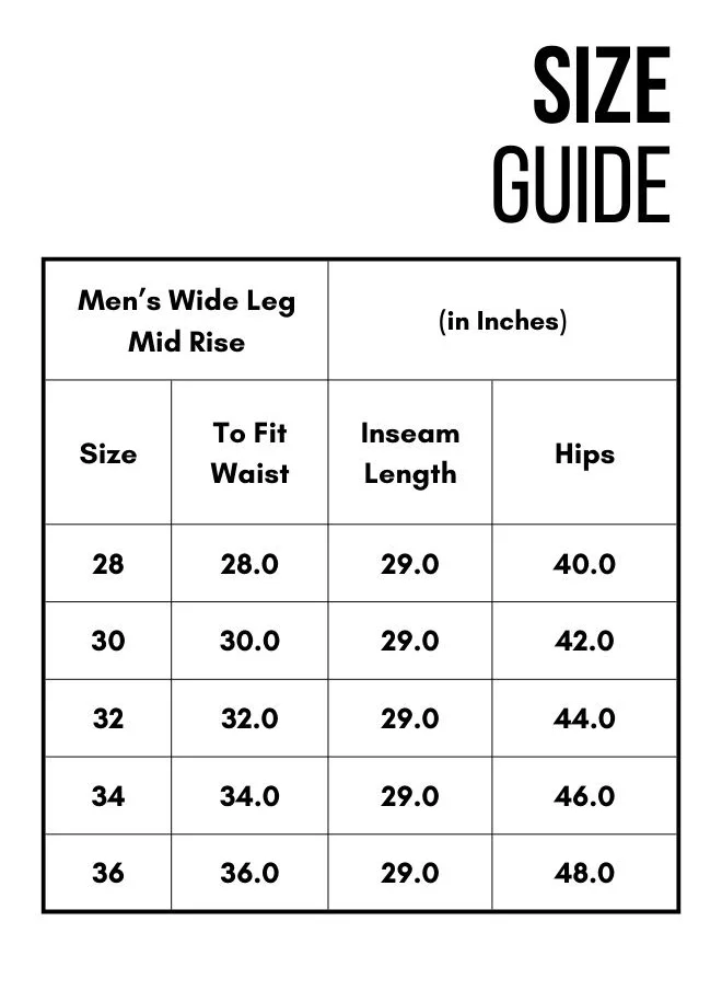 هاي ستار Loose Fit Blue Wide Leg Mid Rise Jeans for Men