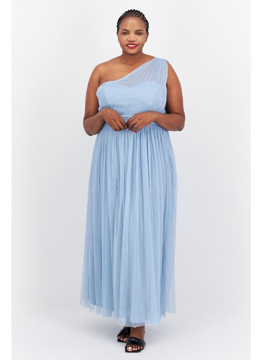 Anaya With Love Women Bridesmaid Meshed Maxi Dress, Blue  - Image 1