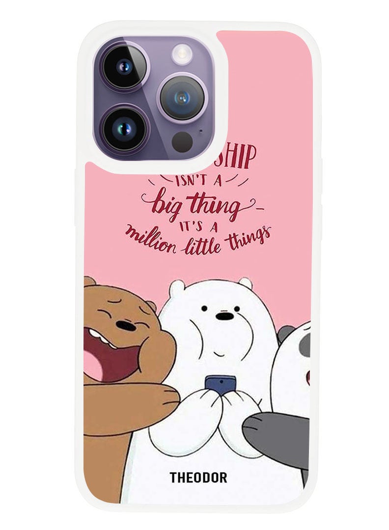 Theodor Protective Case Anti Scratch Shock Proof Cover For APPLE IPHONE 14 PRO MAX Friendship (White Bumper) - Image 1