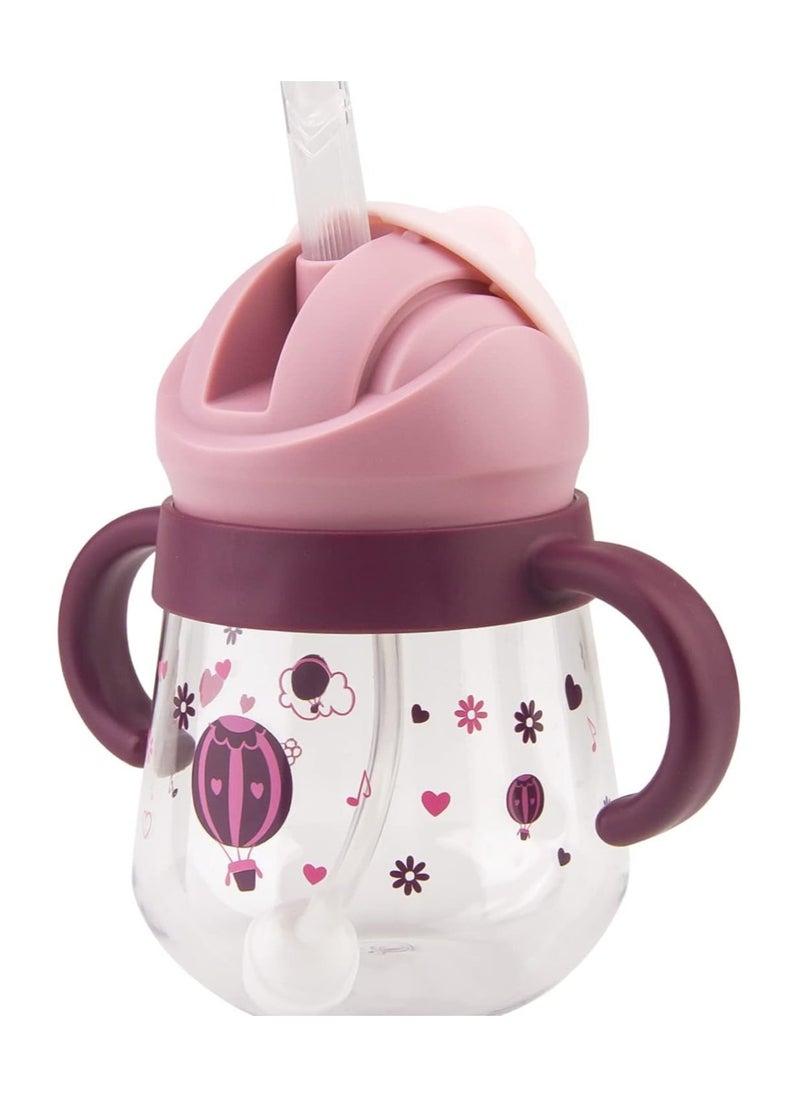 DMG TECH - Sippy Cup for Baby, Sippy Cup for Baby 6-12 Months, Weighted Straw Non Spill Cup for Toddlers, Baby Straw Cup with Handles, Spill-Proof, Leak-Proof Soft Spout Cup 260ml, BPA Free - Image 1