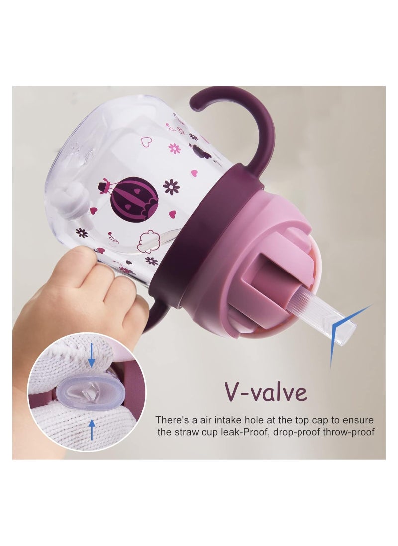 DMG TECH - Sippy Cup for Baby, Sippy Cup for Baby 6-12 Months, Weighted Straw Non Spill Cup for Toddlers, Baby Straw Cup with Handles, Spill-Proof, Leak-Proof Soft Spout Cup 260ml, BPA Free - Image 1