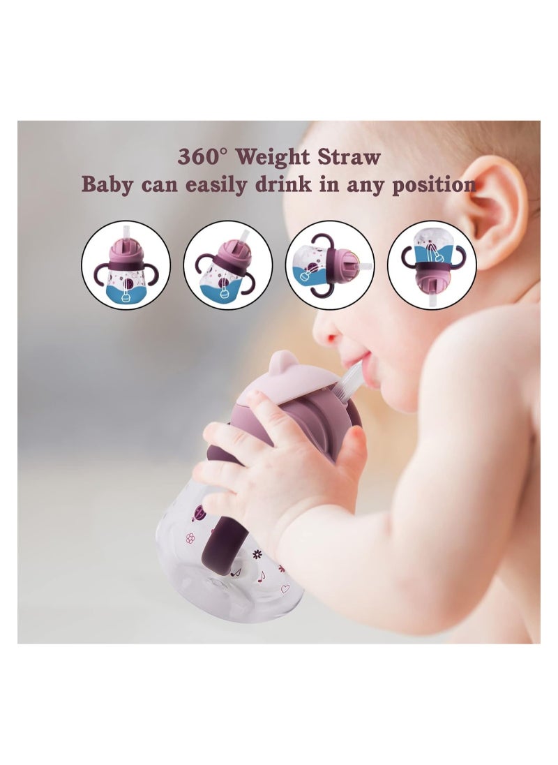 DMG TECH - Sippy Cup for Baby, Sippy Cup for Baby 6-12 Months, Weighted Straw Non Spill Cup for Toddlers, Baby Straw Cup with Handles, Spill-Proof, Leak-Proof Soft Spout Cup 260ml, BPA Free - Image 1