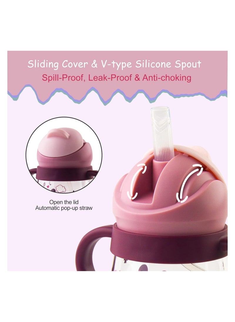 DMG TECH - Sippy Cup for Baby, Sippy Cup for Baby 6-12 Months, Weighted Straw Non Spill Cup for Toddlers, Baby Straw Cup with Handles, Spill-Proof, Leak-Proof Soft Spout Cup 260ml, BPA Free - Image 1
