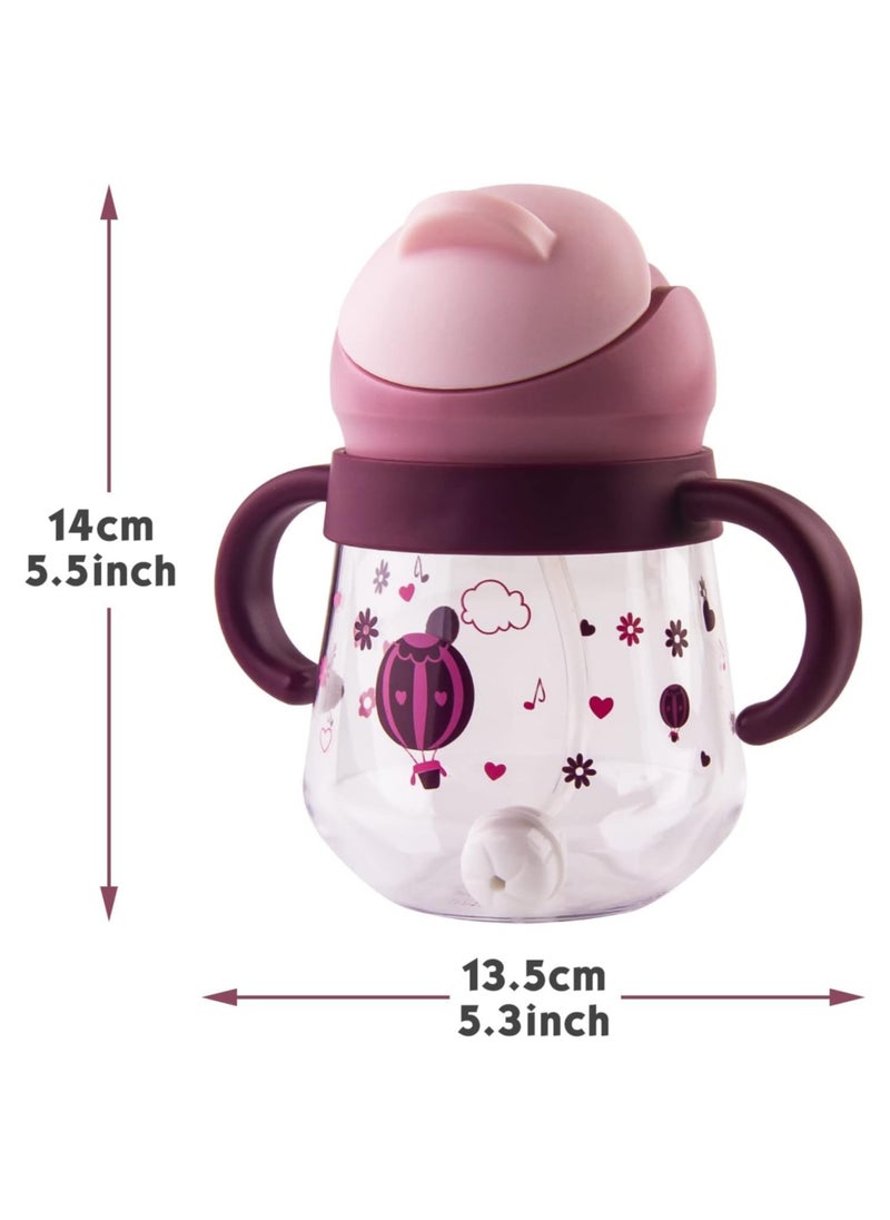 DMG TECH - Sippy Cup for Baby, Sippy Cup for Baby 6-12 Months, Weighted Straw Non Spill Cup for Toddlers, Baby Straw Cup with Handles, Spill-Proof, Leak-Proof Soft Spout Cup 260ml, BPA Free - Image 1