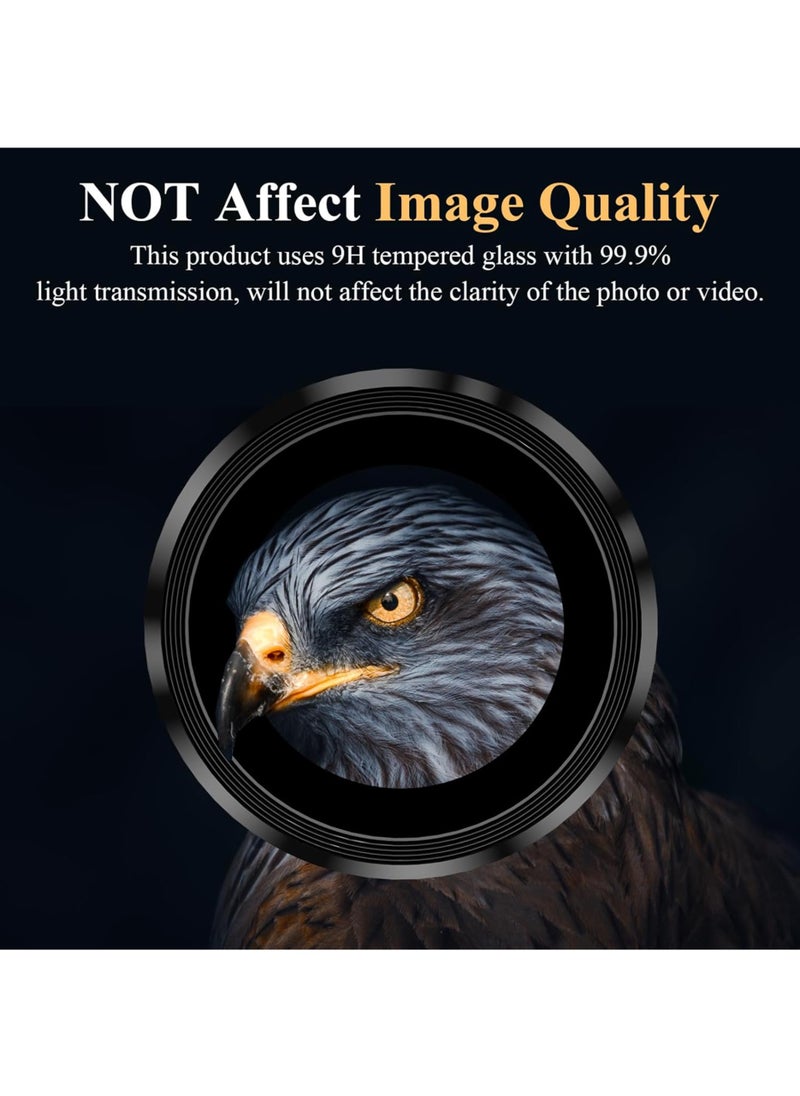Waldic Motorola Edge 60 Fusion Camera Lens Protector, Scratch-Resistant HD Clarity Ultra-Thin 9H Tempered Glass with Aluminium Edging, Individual Metal Lens Cover - Black  - Image 3