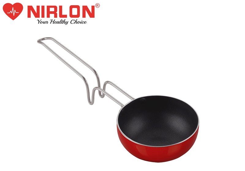 Nirlon Non-Stick Aluminium Vagariya/Tadka Pan -11CM- RED - Image 3