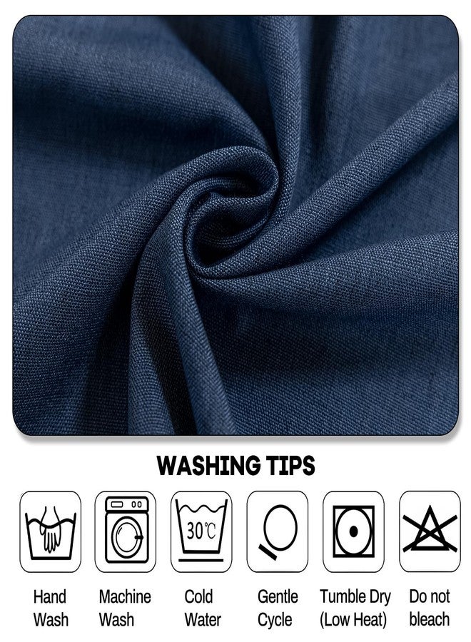 AmHoo Linen Blend Tablecloth Table Cloth 280 GSM Stitching Tassel Rectangle Decorative Natural Table Cover for Kitchen Dinning Wedding Buffet 55×86 inch Sodalite Blue - Image 4