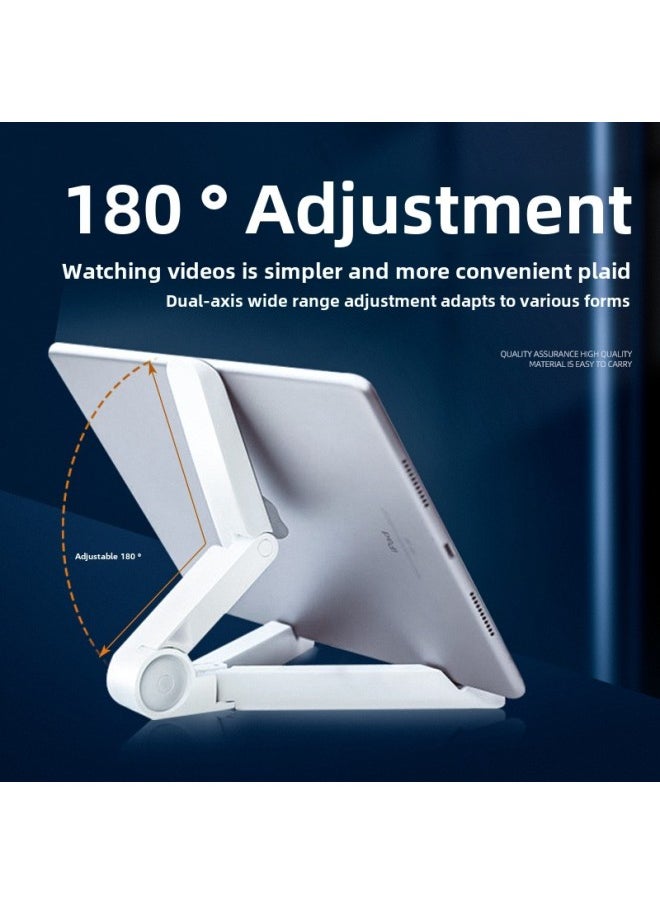Mobile Phone Tablet Triangle Folding Stand Suitable For IPad Desktop Stand Portable Multifunctional Lazy Stand-Color:White-Applicable Dimensions:Color Box Packaging - Image 3