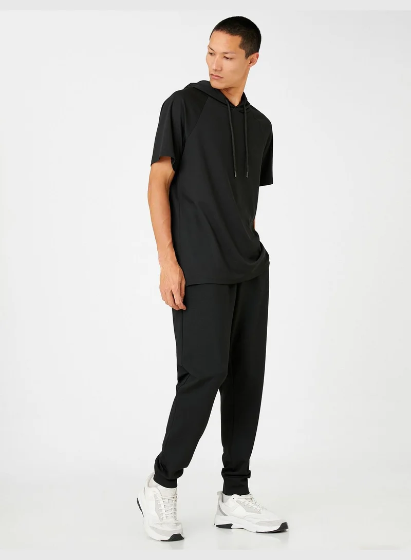 KOTON Basic Jogger Sweatpants Printed Pocket Detailed Drawstring