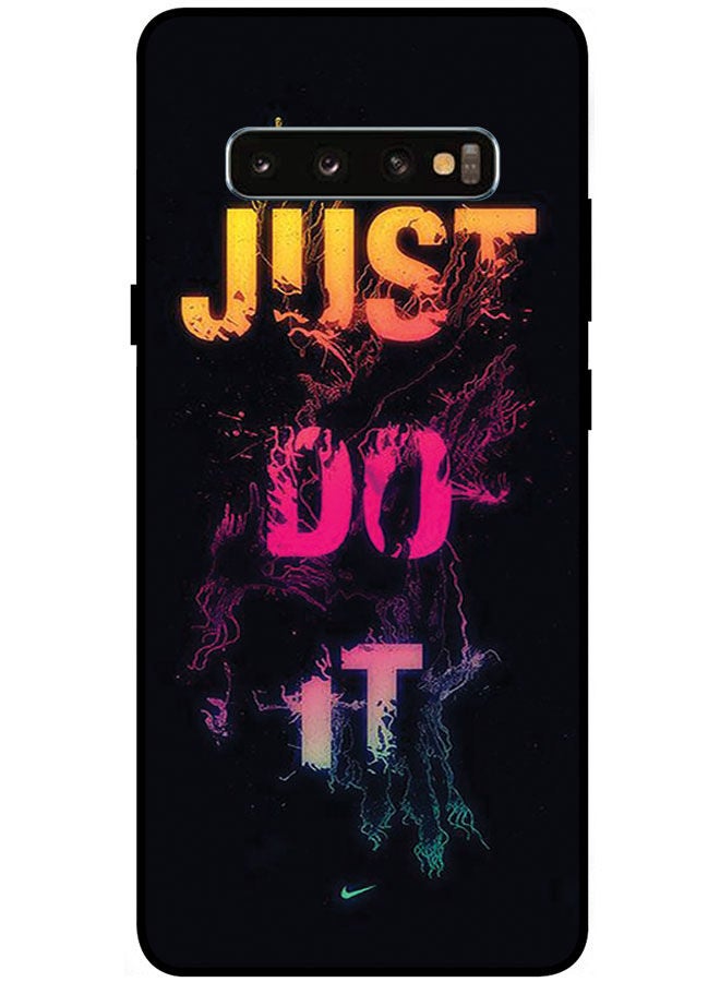 EYE CATCH Protective Case Cover For Samsung Galaxy S10 Plus 5G 6.7 Inches Smart Series Printed Protective Case Cover for Samsung S10 Plus 5G Just Do It - Image 1