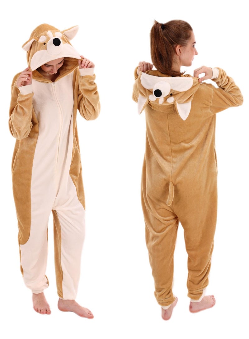 Loquat Snug Fit Unisex Adult Onesie Pajamas,  Cosplay Animal One Piece  Costume Sleepwear Homewear - Image 1