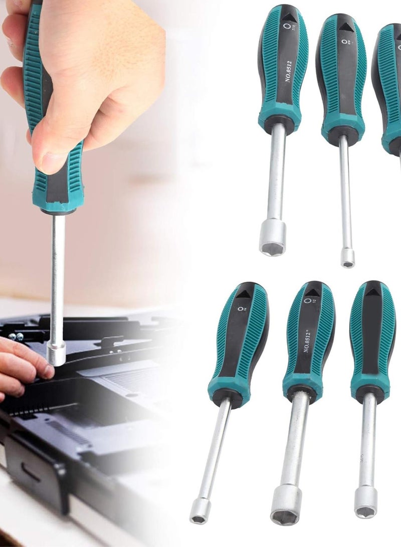 GGOOT 7 Pcs Hex Socket Screwdriver Set, Steel Hex Socket Screwdriver Hardware Tools, Socket Wrench Screw Driver with Non Slip Handle for Home Office Apartment - Image 4