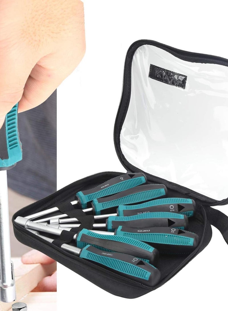 GGOOT 7 Pcs Hex Socket Screwdriver Set, Steel Hex Socket Screwdriver Hardware Tools, Socket Wrench Screw Driver with Non Slip Handle for Home Office Apartment - Image 5