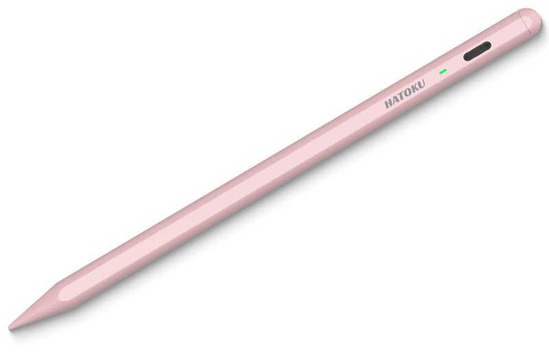 HATOKU Stylus Pen for iPad 2018-2025: 15 Mins Fast Charging Pencil 1 Generation with Tilt Sensitivity Palm Rejection - Work for iPad Air 3 4 5 M2 M3- Pro 11" 12.9" M4 - Mini 5 6 - iPad 6 7 8 9 10 11 (Pink) - Image 1