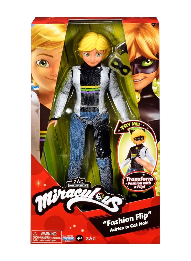 Miraculous 10.5" FASHION FLIP ADRIEN TO CAT NOIR 