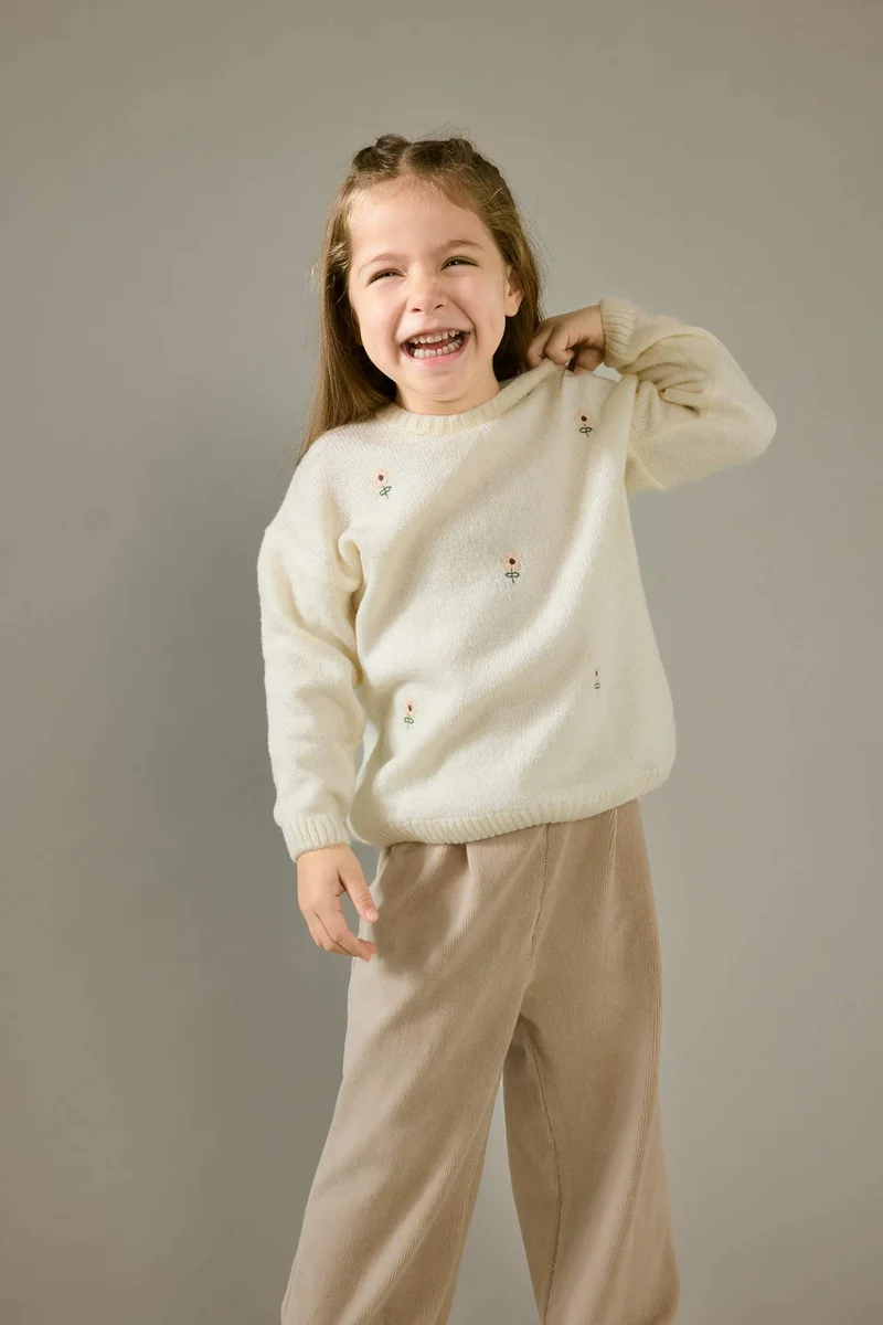 Defacto Baby Girl Regular Fit Crew Neck Animal Print Pullover