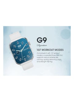 Xcell G9 Signature Unisex Smart Watch, 2.01” HD Display with IP67 Water Proof, Fitness Tracker with 107 Workout Options, 7+ Days Battery with Wireless Charging, Compatible with iOS & Android - White  - Image 2