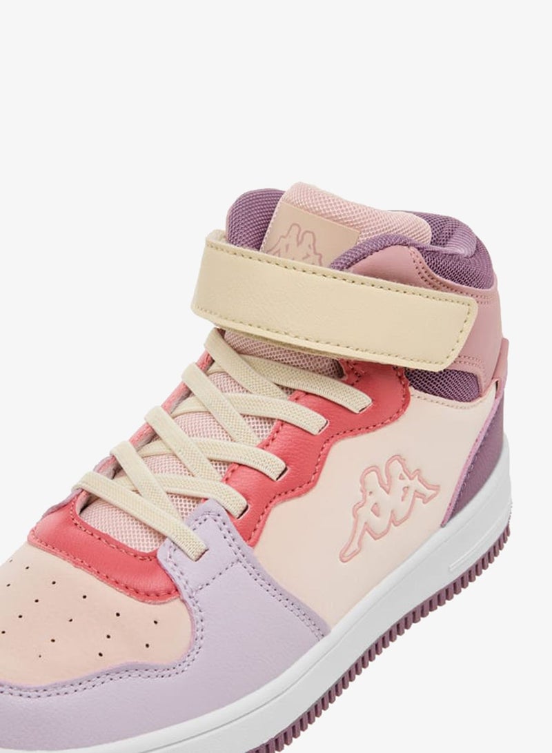 Kappa Girls' Panelled High Top Sneakers with Hook and Loop Closure - Image 4