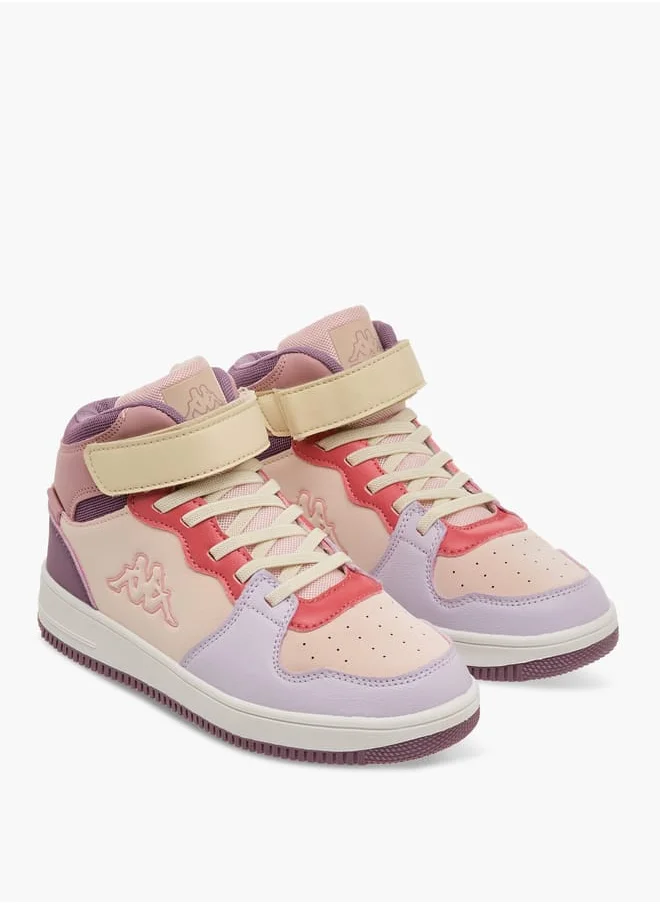 كابا Girls' Panelled High Top Sneakers with Hook and Loop Closure