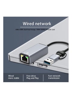 SYOSI محول USB إلى Ethernet، محول USB C إلى Ethernet، شبكة LAN مزدوجة USB A/USB C إلى RJ45 Type-C بسرعة 100 جيجابت، محول مناسب لأجهزة MacBooks Pro 2020 وMacBooks Air وMacBooks OS 10.11-10.15 Windows  - Image 3