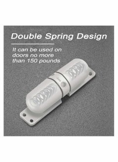 Y&D Automatic Door Closer Safety Wheel Roller Spring Easy to Install Convert Hinged Doors Self Closing Diecast Construction White  - Image 4