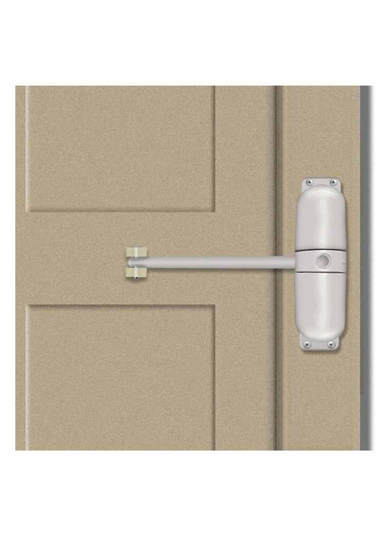 Y&D - Automatic Door Closer Safety Wheel Roller Spring Easy to Install Convert Hinged Doors Self Closing Diecast Construction White - Image 1