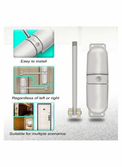 Y&D Automatic Door Closer Safety Wheel Roller Spring Easy to Install Convert Hinged Doors Self Closing Diecast Construction White  - Image 2
