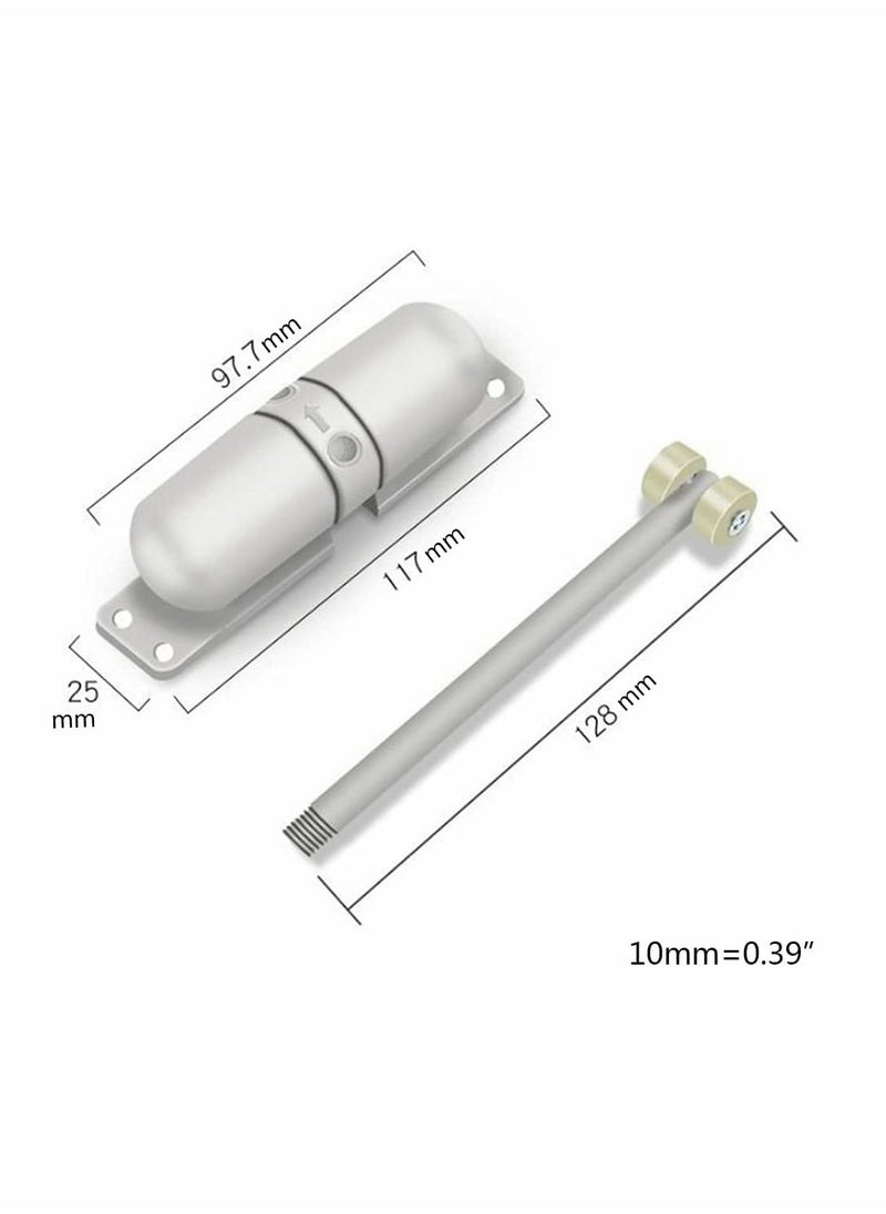 Y&D - Automatic Door Closer Safety Wheel Roller Spring Easy to Install Convert Hinged Doors Self Closing Diecast Construction White - Image 1