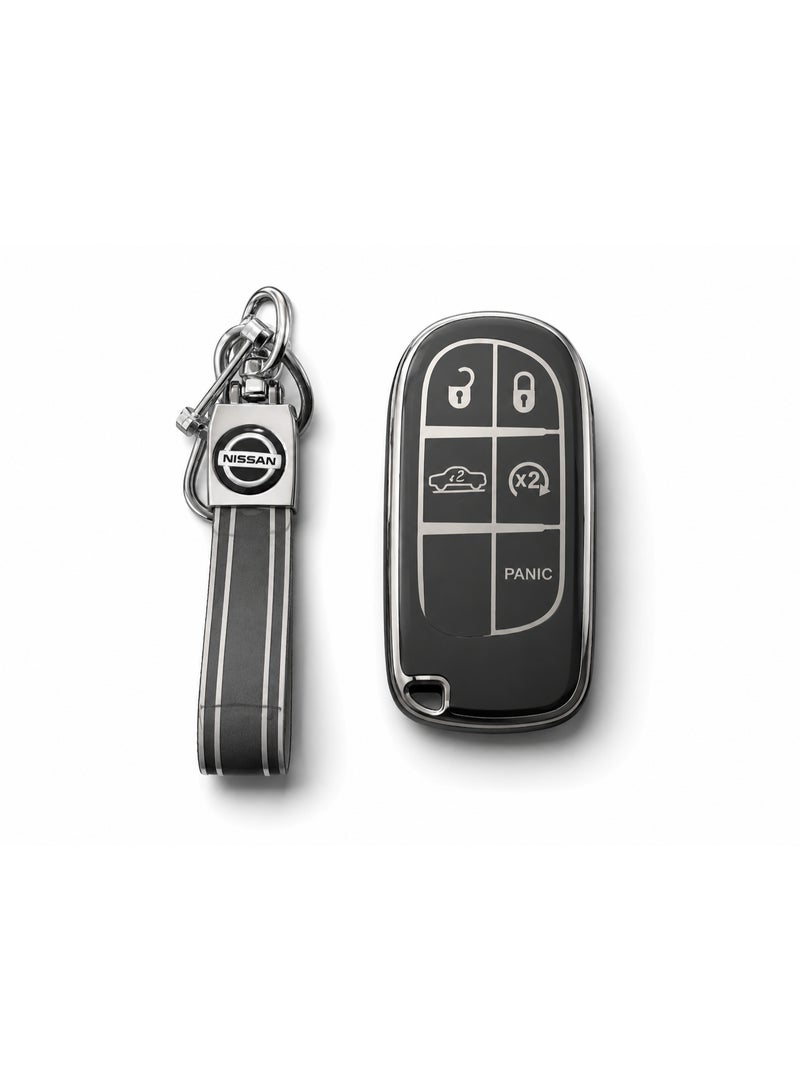 Key Cover Compatible with Nissan with Keychain Strap