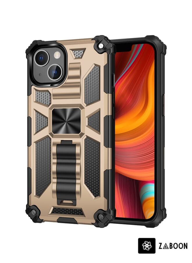 Zaboon Protective Case Cover For iPhone 13 mini Armor Shockproof TPU + PC Magnetic Protective Case with Holder - Image 1