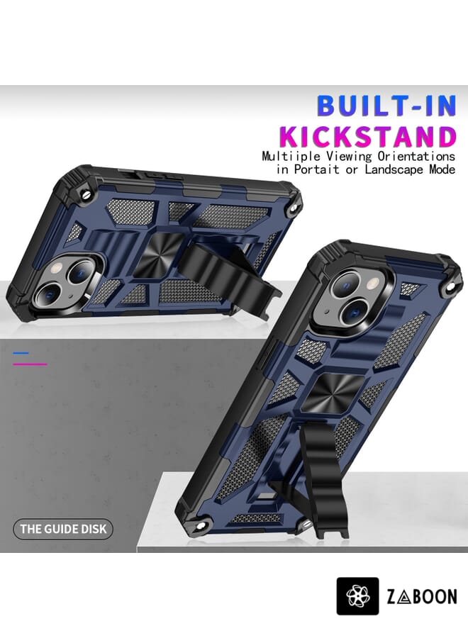 Zaboon Protective Case Cover For iPhone 13 mini Armor Shockproof TPU + PC Magnetic Protective Case with Holder - Image 3