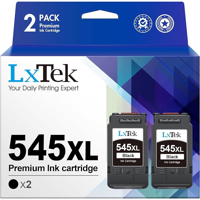 LxTek Compatible Ink Cartridge Replacement for PG-545XL 545 545XL for Pixma MX495 MX490 iP2800 iP2850 MG2400 MG2450 MG2500 MG2550 MG2900 MG2920 MG2550S MG2950S MG3050 (Black,2-Pack)