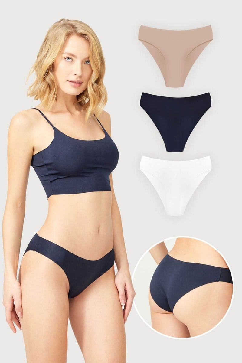 COTTONHILL Classic Basic Laser Cut Bikini Panties 3 Pack - 2  - Image 1