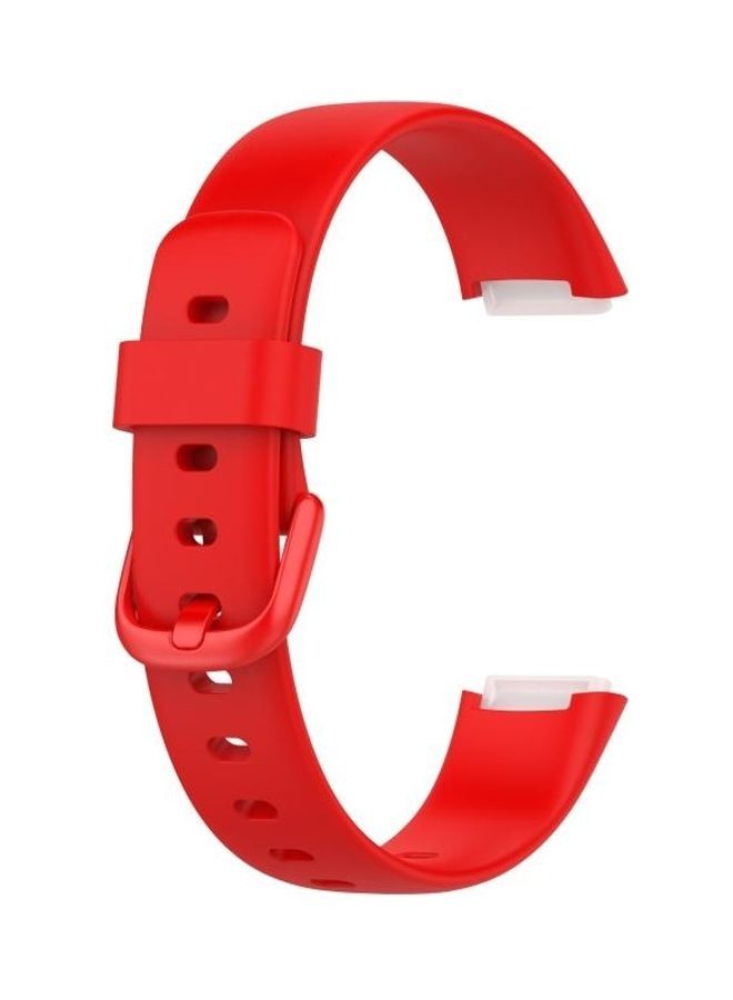 NIBEMINENT Silicone Colour Buckle Replacement Strap Watchband For Fitbit Luxe Red - Image 1