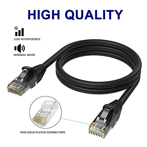 Adoreen 1 Ft-3 Pack Cat 6 Ethernet Cable, High Speed Short Patch Cables, Multi Colors, Male-to-Male, Indoor, 1 Count, ELECTRONIC CABLE - Image 2