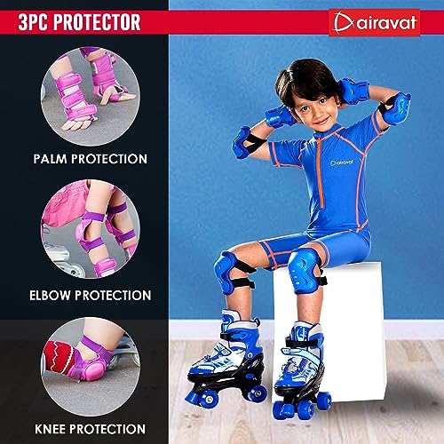 AIRAVAT Skating Guard, Cycling Protection Set, Protective Skating Guard Kit, Multi Sport Gear with 1 Pair Knee Support, Elbow Support, Palm Support (Small - 3 Year to 6 Year, Pink Color) - Image 5