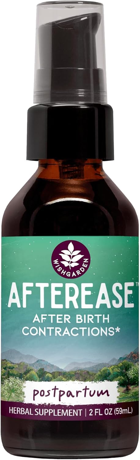 Wishgarden ويش جاردن أعشاب أفتير إيزي لتقلصات ما بعد الولادة - مكمل عشبي طبيعي بالكامل مع لحاء الكرنب ولحاء البلاك هو، يخفف تقلصات ما بعد الولادة وتقلصات الرحم، أساسيات ما بعد الولادة، 2 أونصة