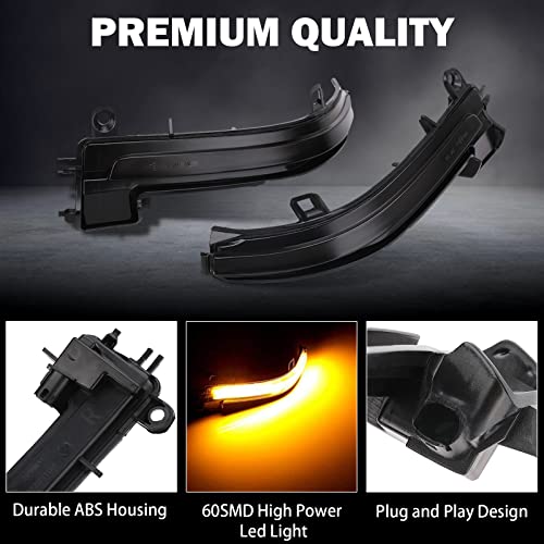 KanSmart LED Dynamic Sequential Turn Signals Mirror Lights for BMW F30 F32 F36 F22 X1 i3 BMW 1/2/3/4 Series Smoked Sequential Side Marker Turn Signal Light Lamp Blinkers Accessories 63137280771 63137280772 - Image 4