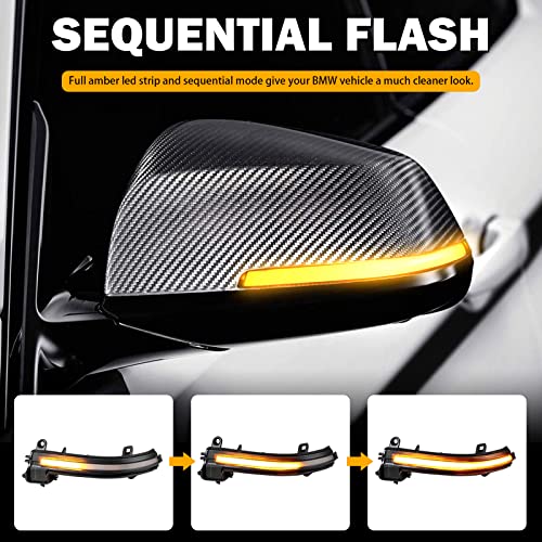 KanSmart LED Dynamic Sequential Turn Signals Mirror Lights for BMW F30 F32 F36 F22 X1 i3 BMW 1/2/3/4 Series Smoked Sequential Side Marker Turn Signal Light Lamp Blinkers Accessories 63137280771 63137280772 - Image 2