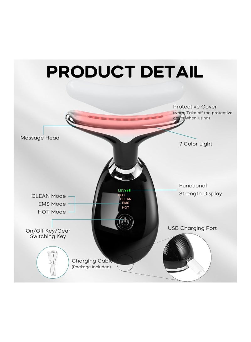 Red Light Therapy for Face – 7 Color LED Facial Light Therapy Wand for Skin Care at Home – Blue Light Face Massager Tool for Neck, Wrinkle Reduction, Acne Treatment, and Skin Rejuvenation - Image 3