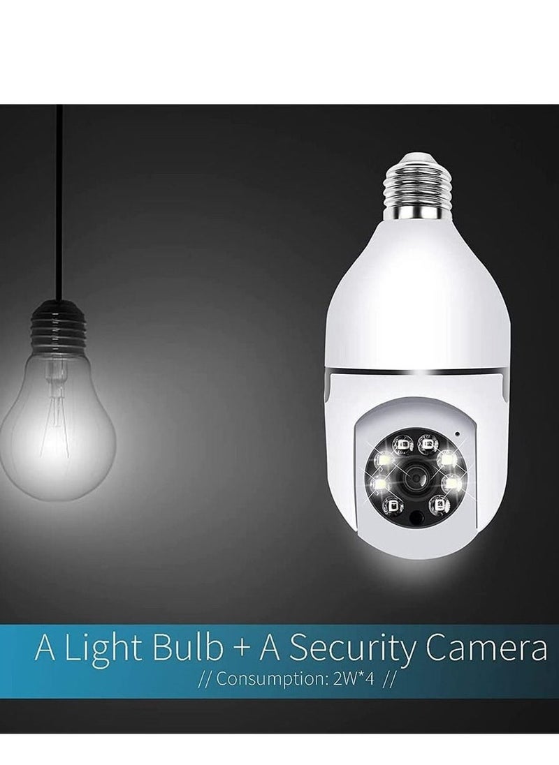 Generic - Home Tovnet Light Bulb Security Camera Wireless 2.4Ghz Wifi Pan/Tilt 360 Degree PTZ Camera 1080P HD Panoramic Cam, with 2-Way Audio & Motion Detection & Night Vision & Siren Alarm - Image 1