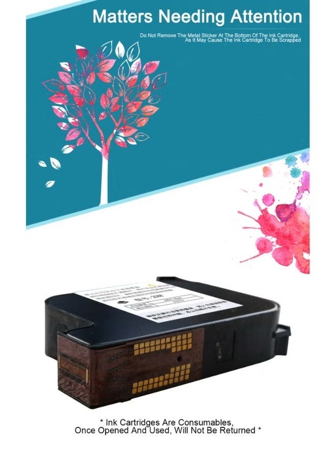 Original Solvent Quick-Dry Ink Cartridge Original Water-Soluble Ink Cartridge Replacement for Handheld Inkjet Printer MX3S/D10 (Black) - Image 3
