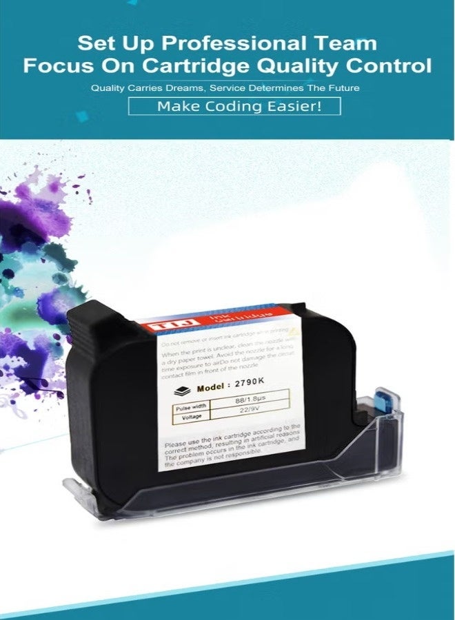 Original Solvent Quick-Dry Ink Cartridge Original Water-Soluble Ink Cartridge Replacement for Handheld Inkjet Printer MX3S/D10 (Black) - Image 5