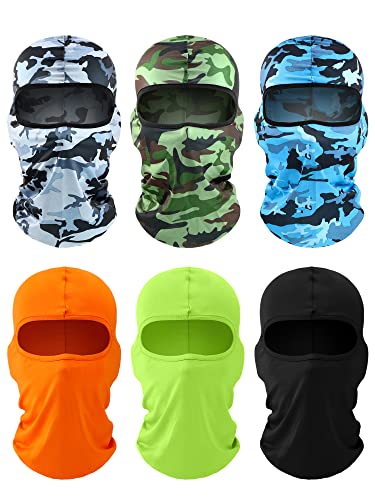 SATINIOR 6 Pcs Ski Mask Cover Balaclava Full Face Mask Summer Face Cover UV Protection Balaclava Men Women Outdoor Sports(Camo) - Image 1