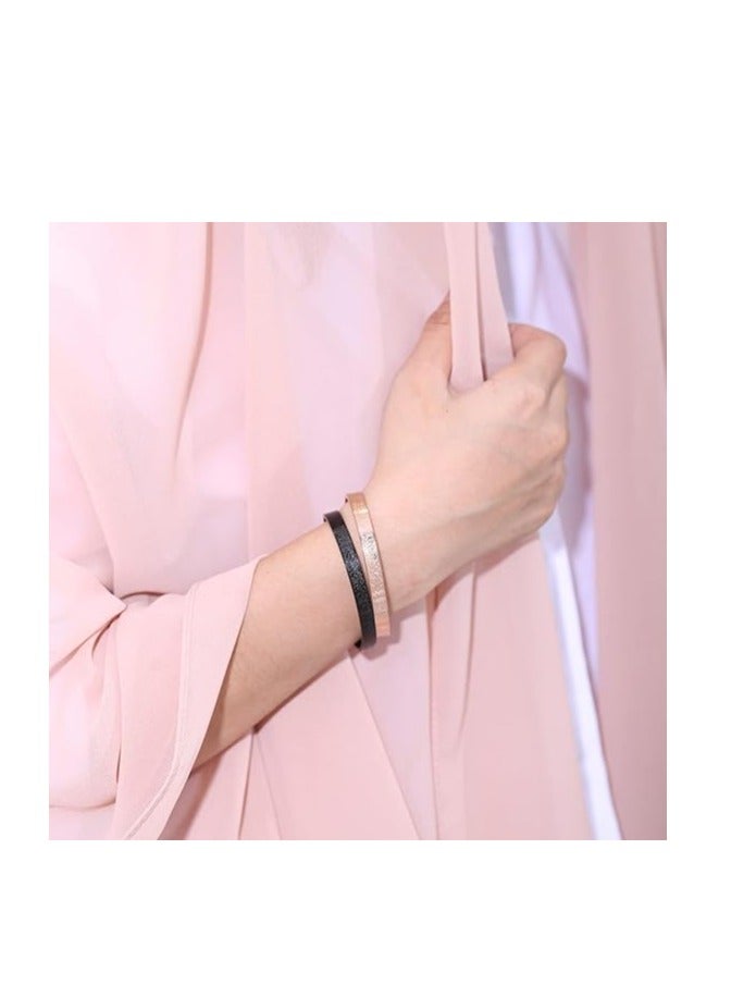 شوداي أساور ذهبية بتصميم آية الكرسي بخط لعربي للنساء والرجال من شوداي، هدايا مجوهرات إسلامية للنساء، سوار كهدية إسلامية للعيد ورمضان ورأس السنة الجديدة للجنسين - Image 3