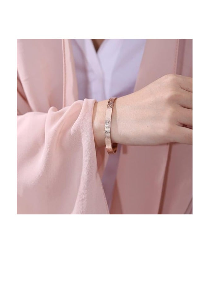 شوداي أساور ذهبية بتصميم آية الكرسي بخط لعربي للنساء والرجال من شوداي، هدايا مجوهرات إسلامية للنساء، سوار كهدية إسلامية للعيد ورمضان ورأس السنة الجديدة للجنسين - Image 2